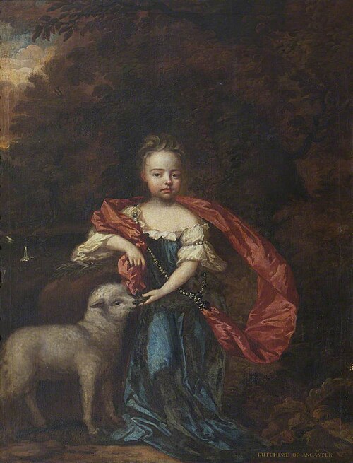 Jane Brownlow, later Duchess of Ancaster (1689-1736) as St Agnes, 1690, 
