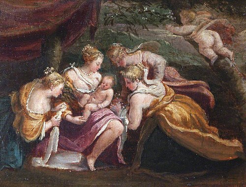 The Infant Bacchus with the Nymphs of Nysa, 1564, 