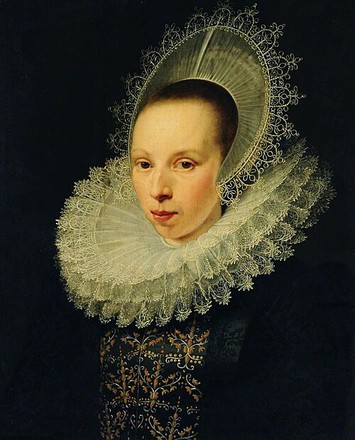 A Lady in a Ruff and Ornate Headress, 1614, 
