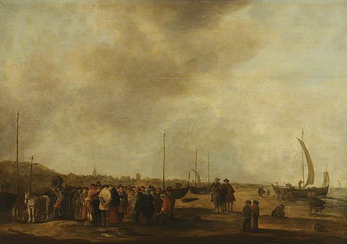 Large Group of Figures on the Beach, 1675, 