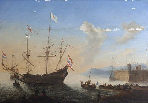 Dutch Ship in a Harbour, 1749, 