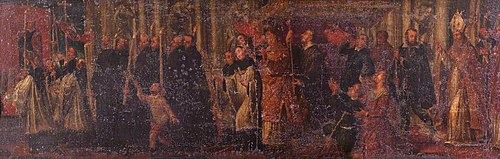 A Religious Procession (predella panel), 1584, 