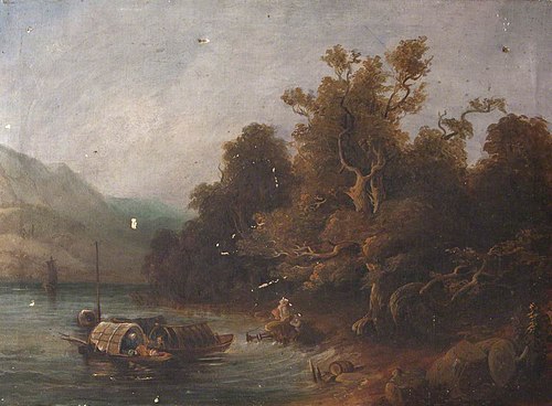 Boats on Water, by a Woody Shore, 1849, 
