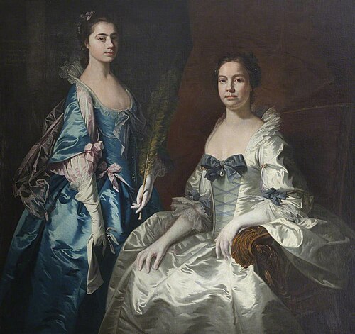 Martha Tyrrell, Lady Drury (d.1768) and her Daughter Mary Ann Drury, later Countess of Buckingham (1, 1754, 