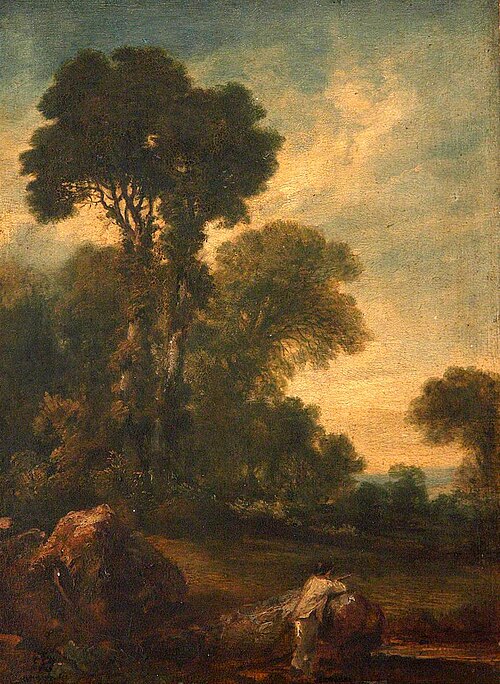Farmhand looking out over a Field with Trees, 1849, 