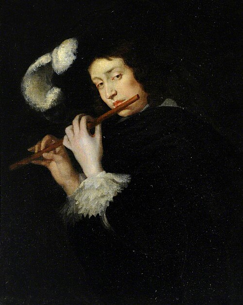 A Man playing a Flute, 1649, 
