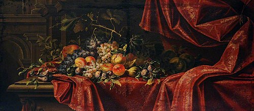 Still Life of Fruit on a Red Cloth, 1649, 