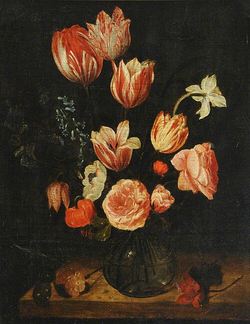 Tulips and other Flowers in a Glass Bowl, 1607, 