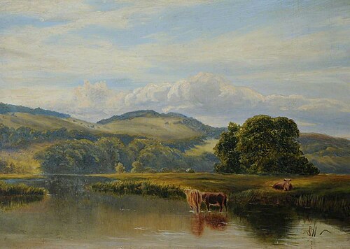Landscape with Cattle and a Lake, 1849, 