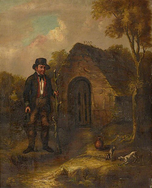 A Rustic Male standing beside the Norwell with Two Dogs, 1814, 