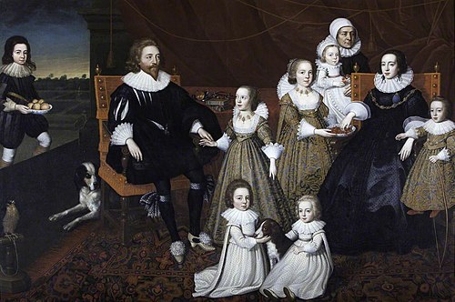 Sir Thomas and Lady Lucy with Seven of their  Children, 1623, 