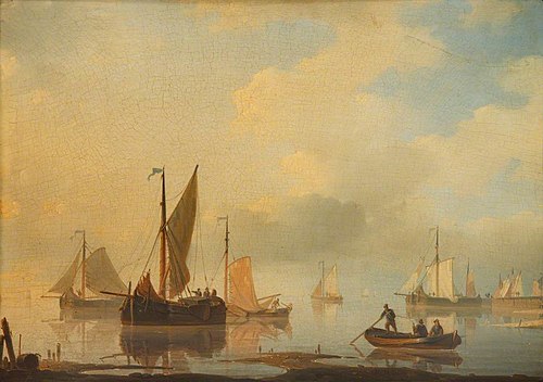 An Estuary Scene - Shipping in Calm Water, 1849, 