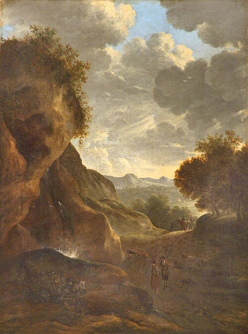 A Landscape with Travellers on a Rocky Road, 1749, 