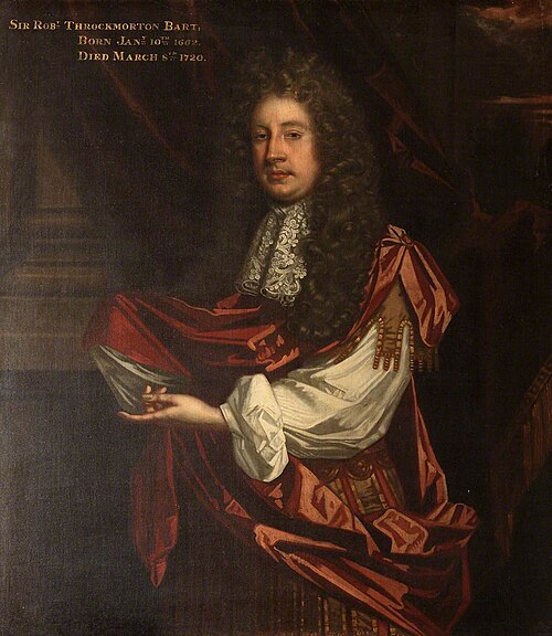 Sir Robert Throckmorton, 3rd Baronet Throckmorton of Coughton (1662-1720), 1695, 