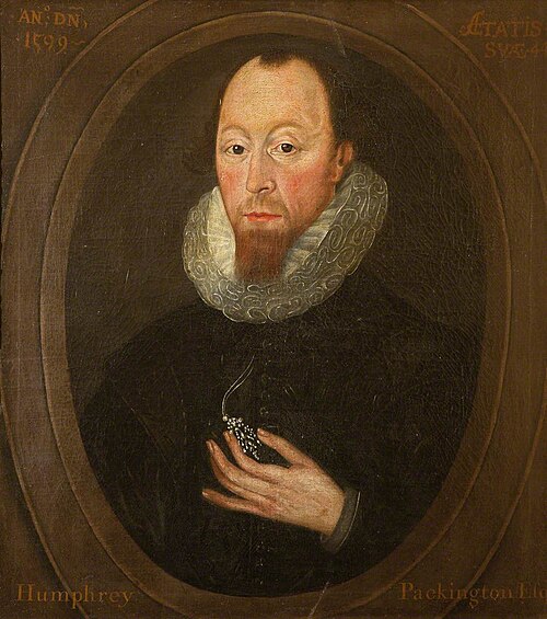 Humphrey Pakington (1555 - 1631), aged 44, 1599, 