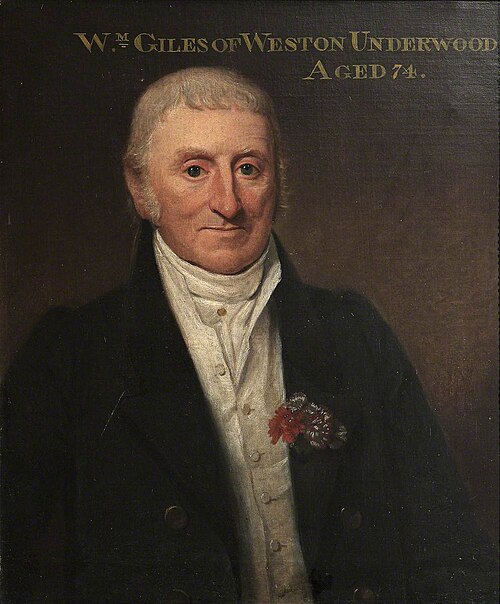 William Giles, Butler at Weston Underwood, aged 74, 1800, 