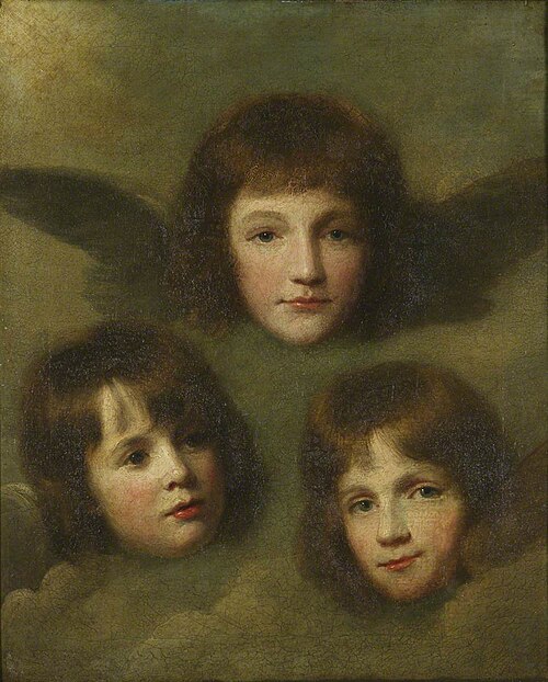 The Three Daughters of The Reverend Sir Herbert Croft, 5th Bt (1751-1816) as Cherubim, 1780, 