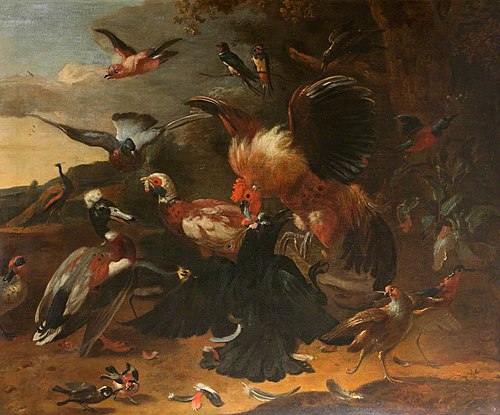 A Crow assaulted by Farmyard Fowl, 1649, 