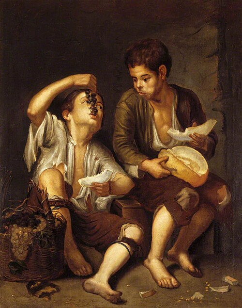 Two Urchins eating Melon and Grapes (after Murillo), 1684, 