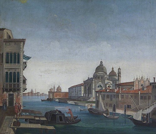 The Entrance to the Grand Canal, looking East, with Santa Maria della Salute, Venice (imitator of Ca, 1849, 