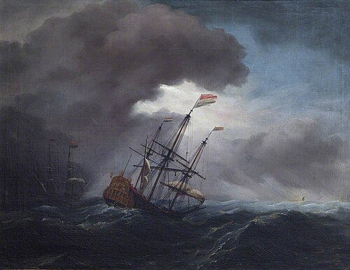A Dutch Flagship running before a Gale, 1678, 