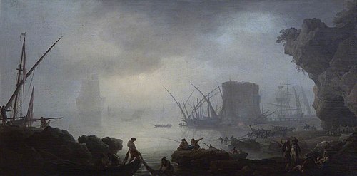 Italian Harbour Scene on a Misty Morning, 1743, 