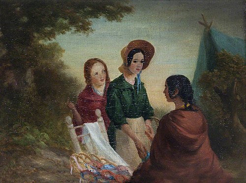 Two Girls consulting a Gipsy Fortune-teller, 1849, 