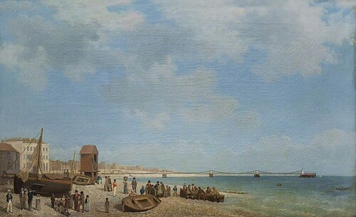 Brighton Beach with Chain Pier, 1859, 