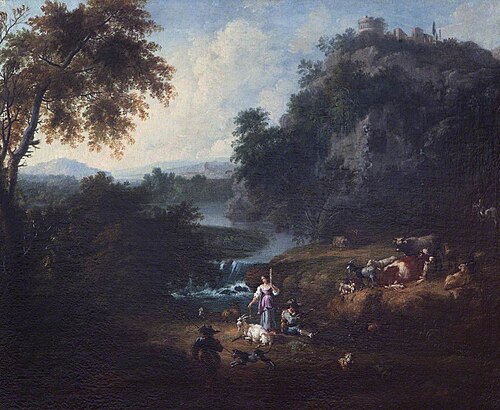 Classical Landscape with Herd-folk by a Stream, 1755, 