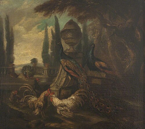 Poultry and Peacocks in a Formal Garden, 1699, 
