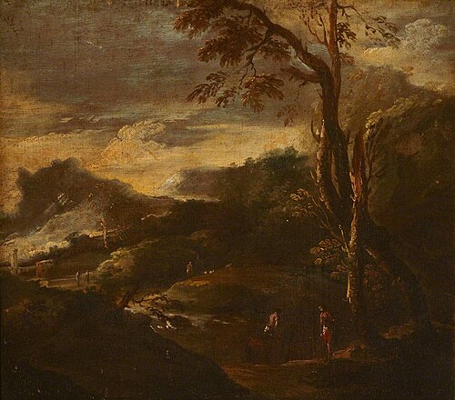 A Mountainous River Landscape with Figures, 1664, 