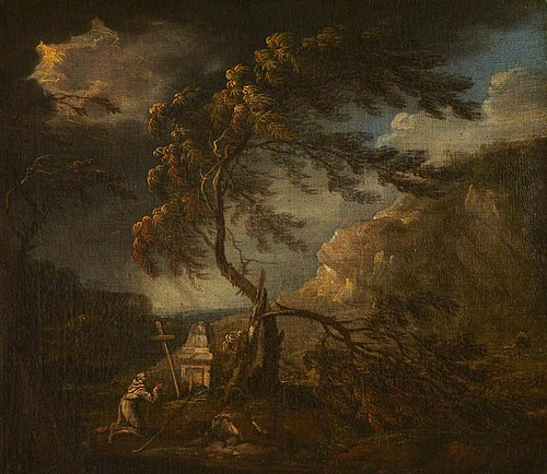 A Monk by a Wayside Shrine in a Storm, 1664, 