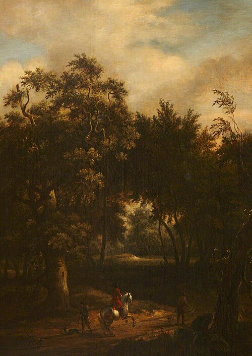 A Wooded Landscape with Rider on a Prancing White Horse, 1664, 