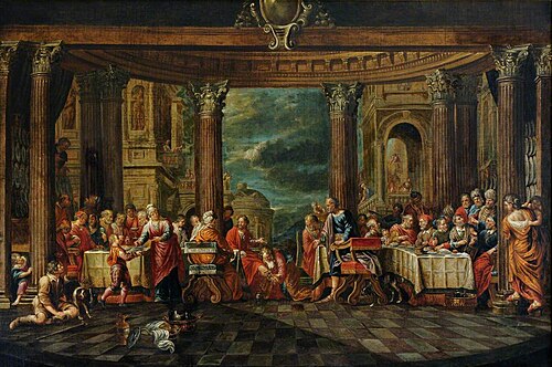 Mary Magdalen washing Christ's Feet in the House of Simon Levi, 1600, 