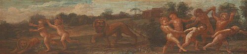 Naked Boys or Putti with Lions, 1700, 