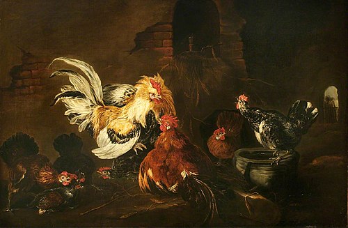 Fighting Cocks and Hens, 1628, 