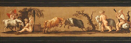 Putti and Cupids playing with Goats, 1657, 