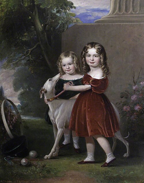 Thomas Bowater Vernon (1832-1859) and his Brother, later Sir Harry Foley Vernon, 1st Bt MP (1834-192, 1836, 