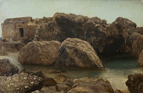 Stone Hut on Rocky Coast, 1885, 