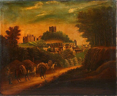 View of a Town with a Castle Keep, 1800, 