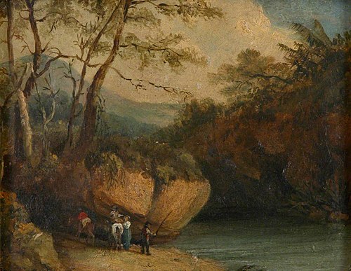 Figures by a Pool in a Rocky Landscape, 1800, 
