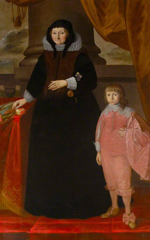 Dorothy Bonham, Dame Dorothy Selby (1572-1641)  and an Unknown Boy (a Descendant of her Husband's Fa, 1620, 