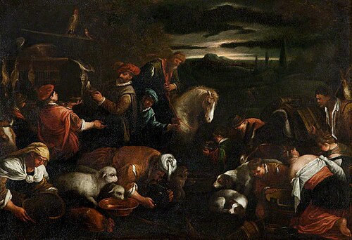 Water flowing from the Rock struck by Moses, 1599, 