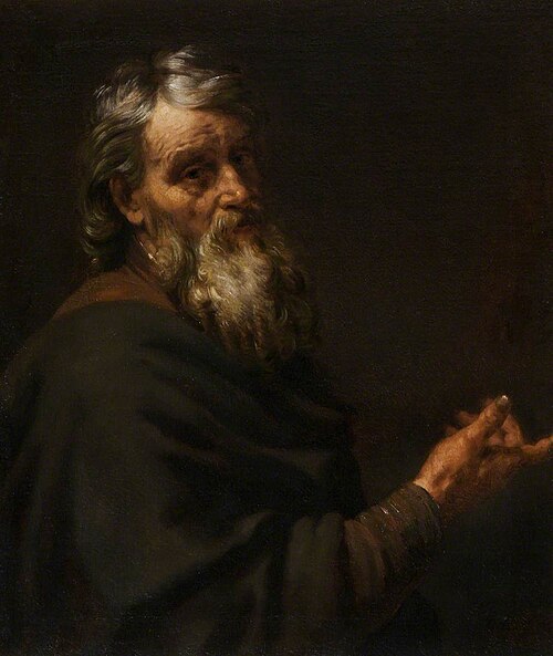 A Bearded Old Man gesturing with his Right Hand, 1644, 