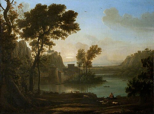 A Winding River with Buildings, Pastoral Figures and Sheep in the foreground, 1675, 