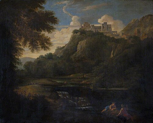 Landscape with Figures and Cattle by a Stream with a Castle in the distance, 1645, 