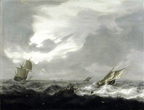 Shipping in a Rough Sea, 1644, 