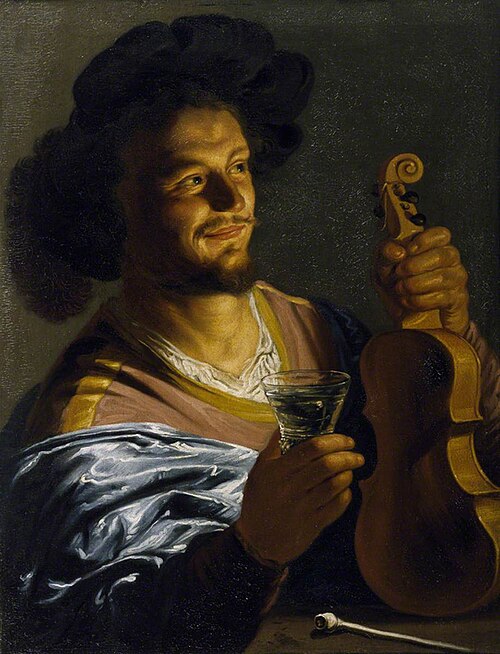 A Man with a Glass of Wine, Pipe and Fiddle, 1637, 
