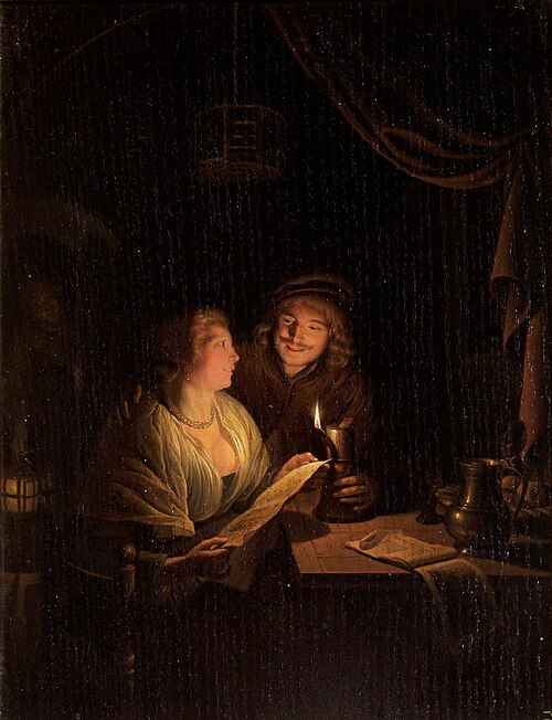 Lovers singing by Candlelight, 1659, 