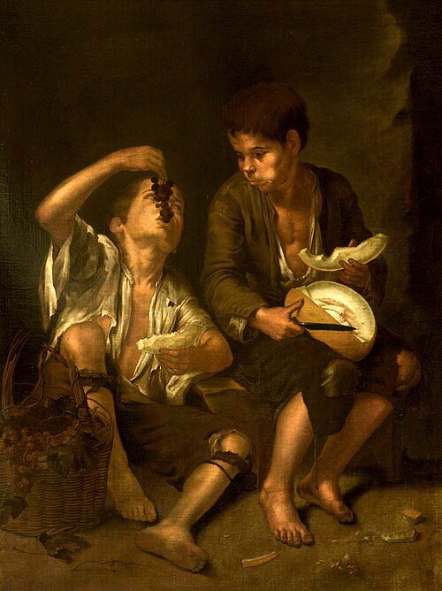 Two Urchins eating Melon and Grapes (after Murillo), 1645, 